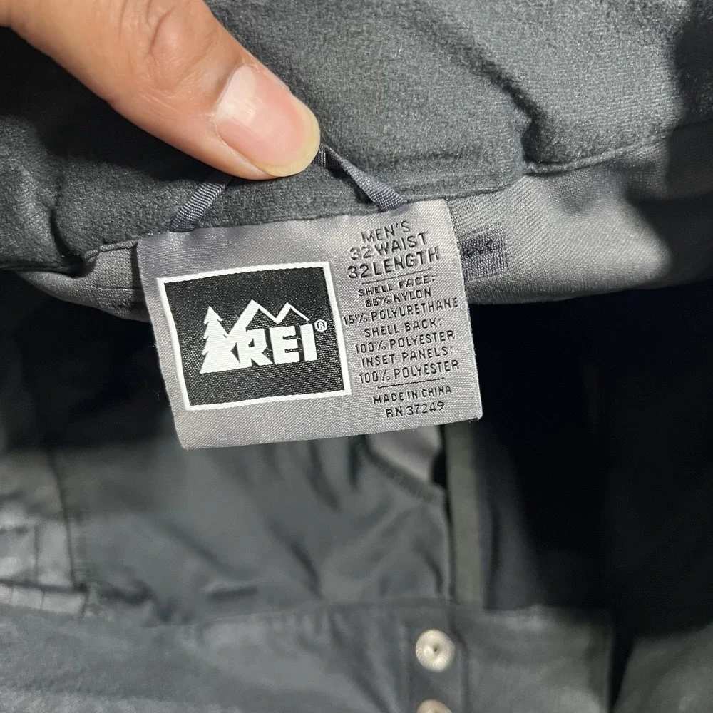 REI E1 Elements Rain Pants Mens 32x32 Black